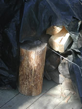 the cabin woodpile