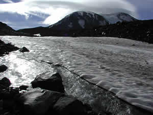 glacial mass below Mt. Adams