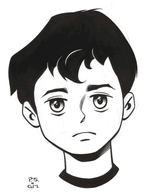 Manga Boy, penciled by me, inked by Gary Martin